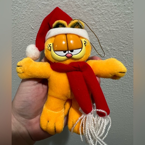 2 Vintage Enesco & Kurt Adler Garfield Christmas Holiday Ornament 1981 1978 - Picture 5 of 7